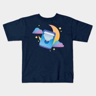 Kalimba Blue Night Moon Stars Kids T-Shirt